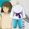 Anime Movie Spirited Away Ogino Chihiro Nigihayami Kohakunushi Cosplay Costume Adult Kids Top Pants Set Halloween 1 - Spirited Away Store