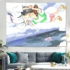 Japan Anime Spirited Away Tapestry Wall Hanging Sandy Beach Throw Rug Blanket Camping Travel Mattress Sleeping 21 - Spirited Away Store