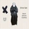 No Face Man Cos Spirited Away Cosplay Costume Mask Gloves Anime Miyazaki Hayao Faceless Cloak Coat 5 - Spirited Away Store