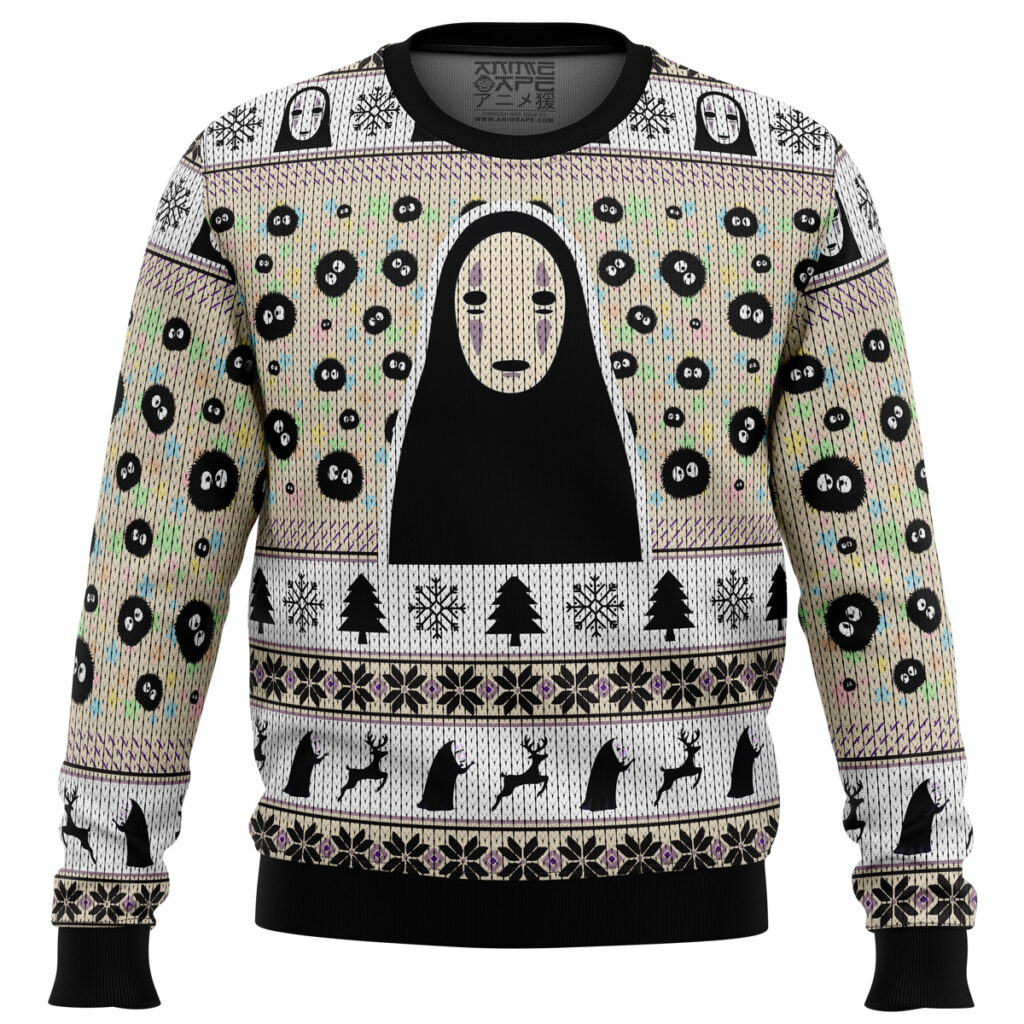 No Face and Soot Sprites Spirited Away men sweatshirt FRONT mockup - Spirited Away Store