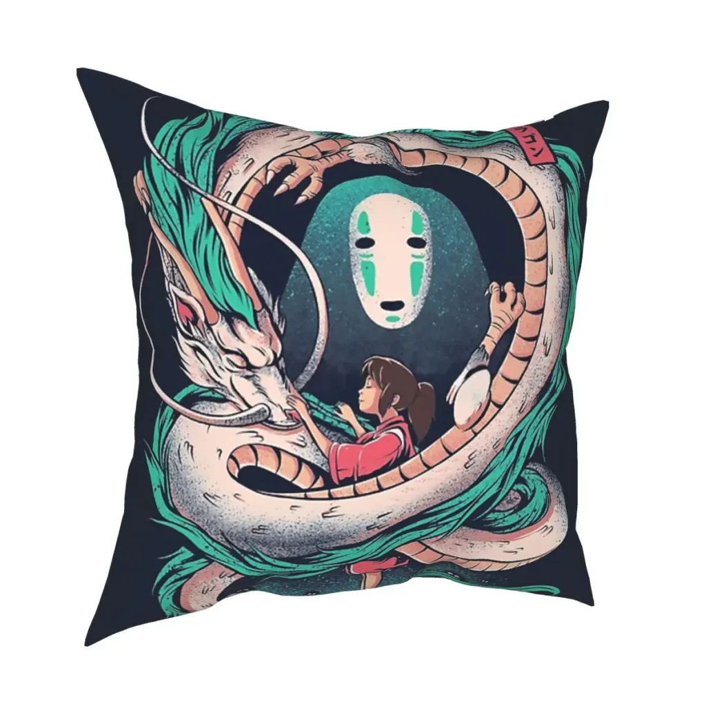 Spirited Away Pillow Case Home Decor Studio Ghibli Cushions Throw Pillow for Home Polyester Double sided - Spirited Away Store