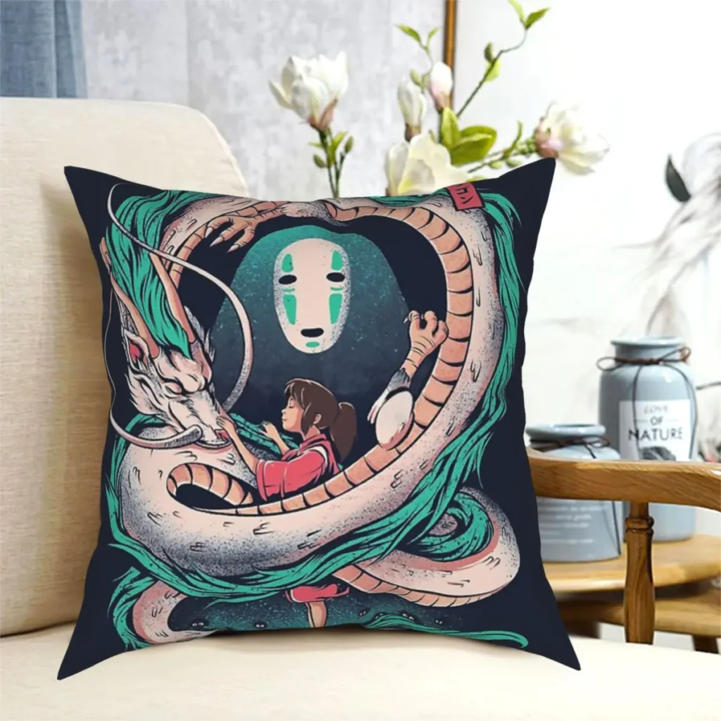 Spirited Away Pillow Case Home Decor Studio Ghibli Cushions Throw Pillow for Home Polyester Double sided 4 - Spirited Away Store