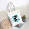 Women Canvas Tote Bags Spirited Away Faceless Print Reusable Shopping Bag Ladies Shoulder Bags Larage Eco 10 - Spirited Away Store