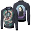 chihiro ogino love haku nigihayami kohaku nushi no face spirited away studio ghibli fan fleece bomber jacketle0qo - Spirited Away Store