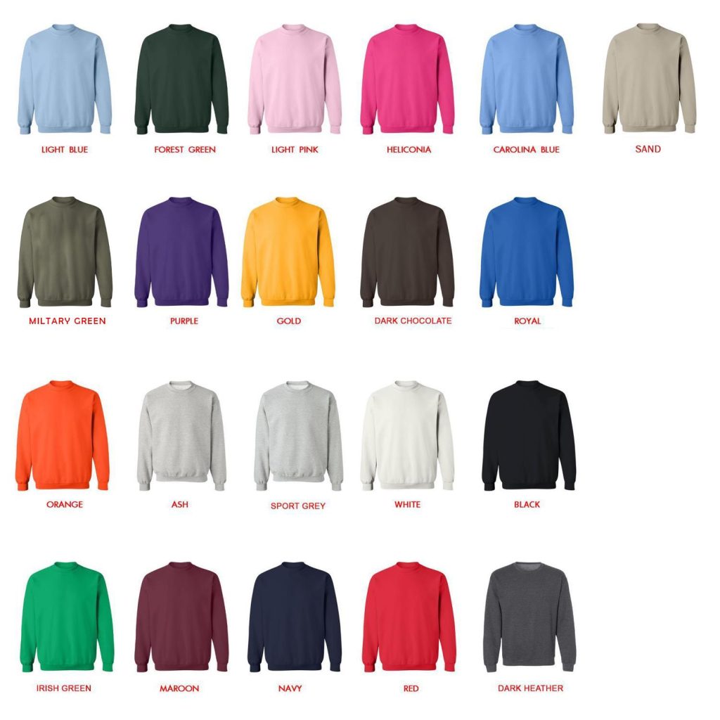 sweatshirt color chart - Spirited Away Store