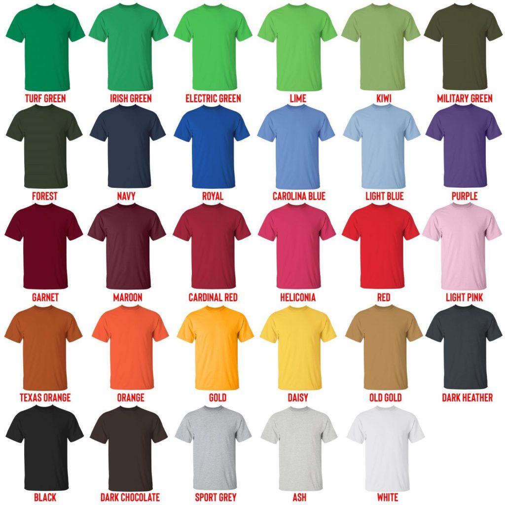 t shirt color chart - Spirited Away Store