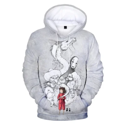 Spirited Away Chihiro No Face and Haku 3D Hoodie - Spirited Away Store